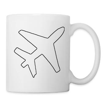 Flugzeug Silhouette - Tasse - Weiß - Rechts