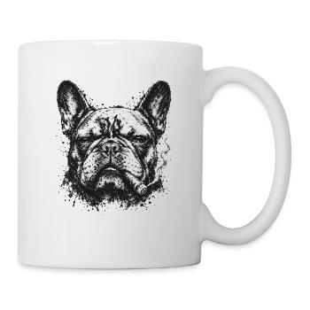  Französische Bulldogge Mit Zigarre Im Markanten - Tasse - Weiß - Rechts
