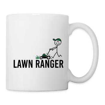 Lawn Ranger – Lustiger Rasenmäher Spruch - Tasse - Weiß - Rechts