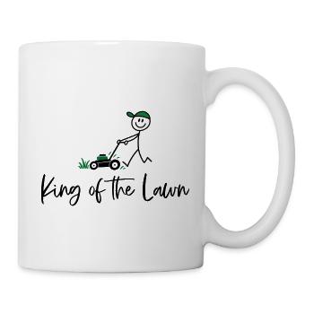 King of the Lawn – Lustiger Rasenmäher Spruch - Tasse - Weiß - Rechts