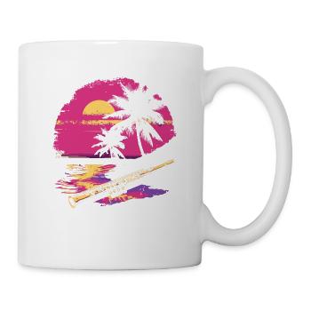 Flöte 80er Jahre Look - Tasse - Weiß - Rechts