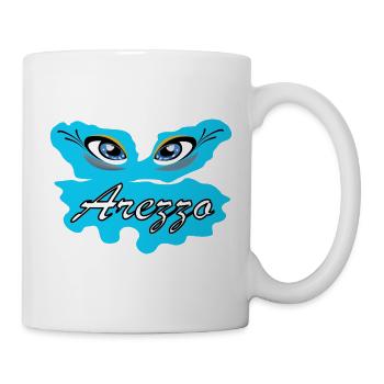 Arezza Blue Eyes-Logo auf Splash - Tasse - Weiß - Rechts