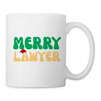 Fröhlicher Anwalt Weihnachtspullover Lustiges Anwaltsweihnachten - Tasse - Weiß - Rechts