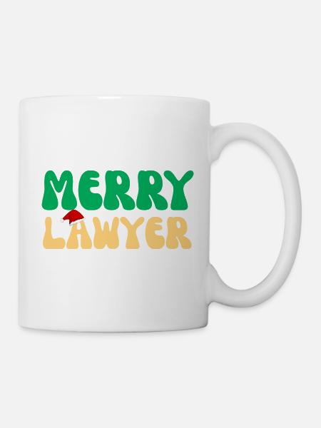 Fröhlicher Anwalt Weihnachtspullover Lustiges Anwaltsweihnachten - Tasse - Weiß
