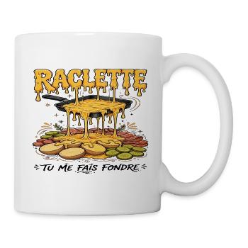 Raclette, Raclette-Fächer, geschmolzener Käse - Tasse - Weiß - Rechts