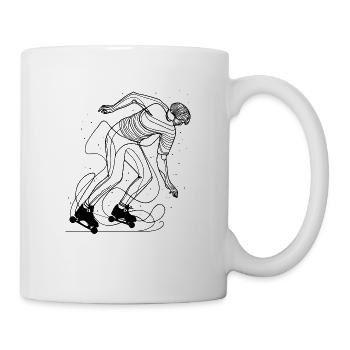 Rollschuhläufer Zeichnung - Tasse - Weiß - Rechts
