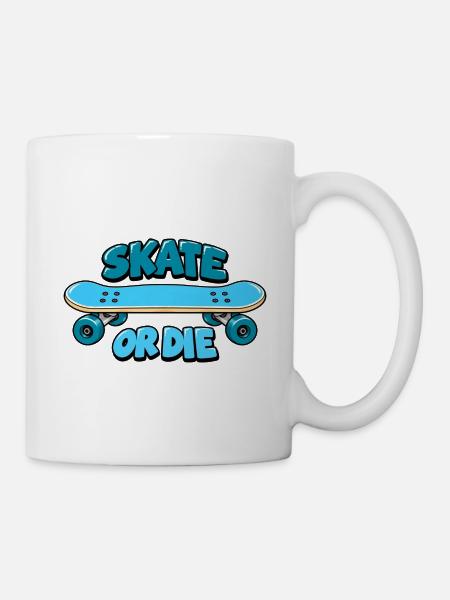 Skate or die retro Design - Tasse - Weiß