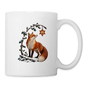 Winterfuchs unter der Sternlaterne - Tasse - Weiß - Rechts