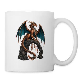 Kupferdrache am Basaltbogen - Tasse - Weiß - Rechts