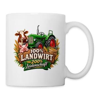 Landwirt Leidenschaft Traktor Design - Tasse - Weiß - Rechts