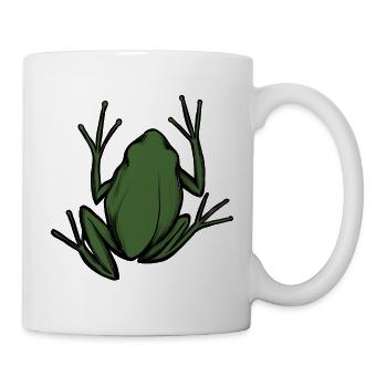 Smaragdfrosch-Silhouette auf Schwarz - Tasse - Weiß - Rechts