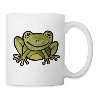 Smaragdfrosch Pop-Art-T-Shirt - Tasse - Weiß - Rechts