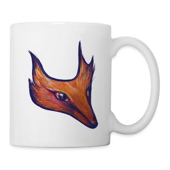 Feurige Fuchs-Silhouette - Tasse - Weiß - Rechts