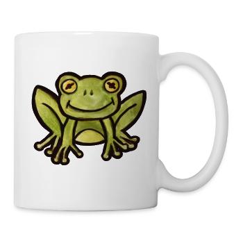 Aquarell Frosch-Anhänger - Tasse - Weiß - Rechts