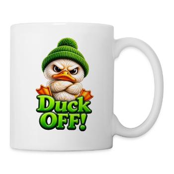 Ente Mütze Grimmig Duck Off - Tasse - Weiß - Rechts