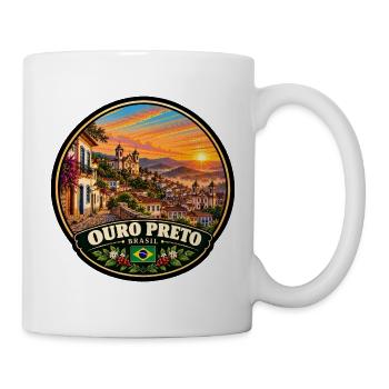 Ouro Preto Brasilien Stadt Landschaft Berge - Tasse - Weiß - Rechts