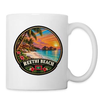 Reethi Beach Malediven Strand Meer Sunset - Tasse - Weiß - Rechts