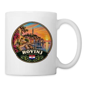 Rovinj Kroatien Hafen Stadt Sonnenuntergang Meer - Tasse - Weiß - Rechts