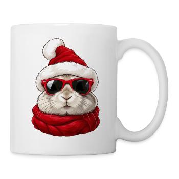 Cooler Weihnachtshase mit Sonnenbrille Weihnachten - Tasse - Weiß - Rechts