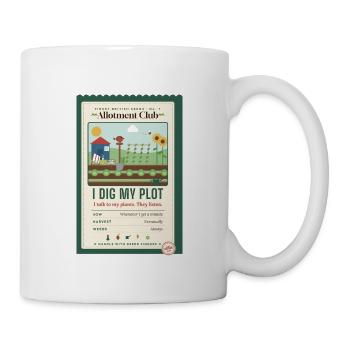 Ich freue mich über das Gärtnergeschenk meines Parzellen-Allotment Clubs. - Tasse - Weiß - Rechts