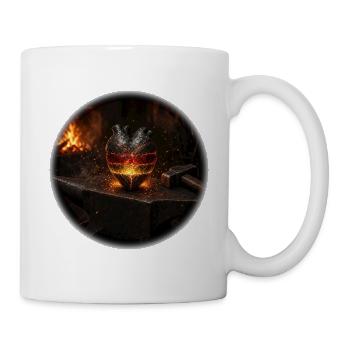 Herz aus Stahl – Deutsche Wertarbeit - Tasse - Weiß - Rechts
