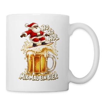 Ho Ho Hol mir mal ein Bier Surfender Weihnachtsman - Tasse - Weiß - Rechts