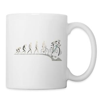 Rennrad Evolution Vom Affen Zum Radfahrer Radsport - Tasse - Weiß - Rechts