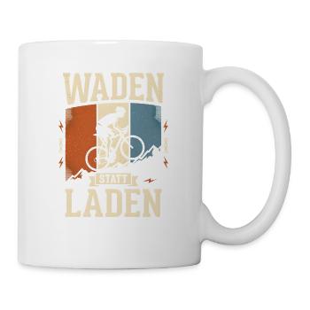 Waden Statt Laden Rennrad Ohne Akku Retro Fahrrad - Tasse - Weiß - Rechts