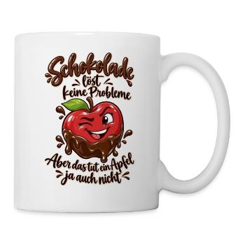 Schokolade löst keine Probleme – Lustiger Spruch - Tasse - Weiß - Rechts