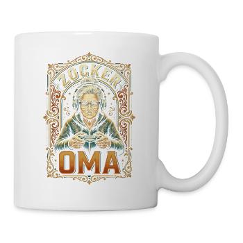 Zocker Oma Gaming Zocken Gamer Lustig - Tasse - Weiß - Rechts