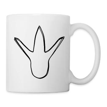 Dinospur handgezeichnet - Tasse - Weiß - Rechts