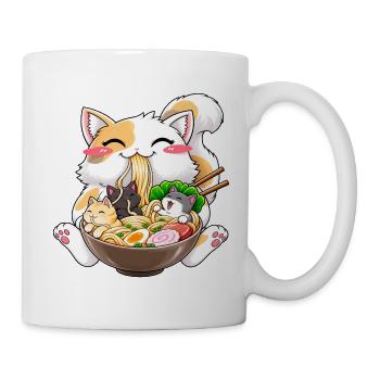 Katze Ramen - Tasse - Weiß - Rechts