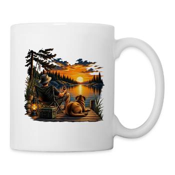 Fisherman's Sunset – Mensch und Hund - Tasse - Weiß - Rechts
