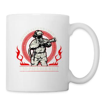 Bester Feuerwehrmann und Papa der Welt Feuerwehr - Tasse - Weiß - Rechts