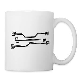 Leiterbahnen handgezeichnet - Tasse - Weiß - Rechts