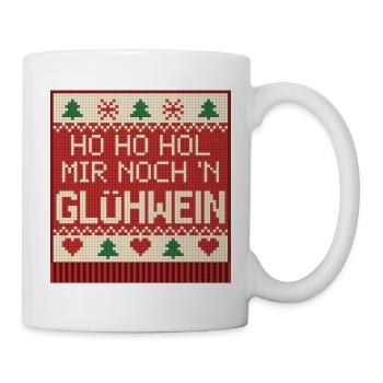 Ho Ho Hol mir Glühwein Strickmuster - Tasse - Weiß - Rechts