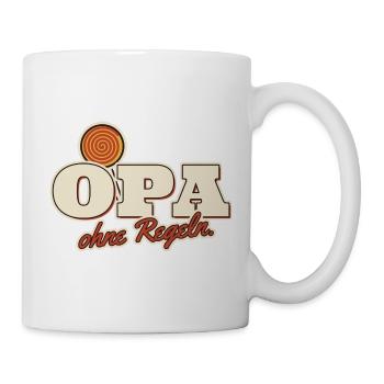 Opa ohne Regeln Enkel Spruch - Tasse - Weiß - Rechts