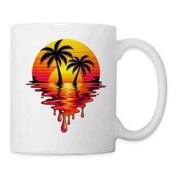Sunset Neon Palm Melt - Tasse - Weiß - Rechts