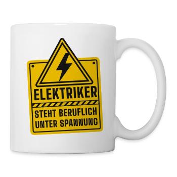 Elektriker unter Spannung Beruf - Tasse - Weiß - Rechts