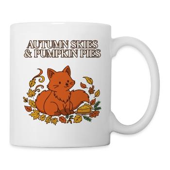 Herbsthimmel und Kürbiskuchen Herbstfuchs - Tasse - Weiß - Rechts