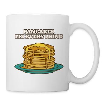 Pfannkuchen reparieren alles lustiges Frühstück - Tasse - Weiß - Rechts