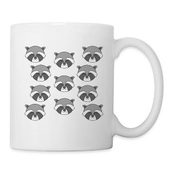 Süßer Waschbärkopf - Tasse - Weiß - Rechts