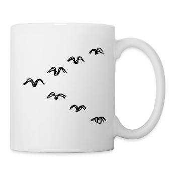 Zugvögel handgezeichnet - Tasse - Weiß - Rechts