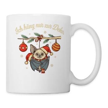 Weihnachten Fledermaus mit Nikolausmütze  - Tasse - Weiß - Rechts