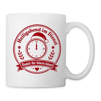 Heiligabend im Dienst Schichtarbeit an Weihnachten - Tasse - Weiß - Rechts