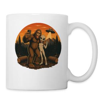 Bigfoot Alien Selfie - Tasse - Weiß - Rechts
