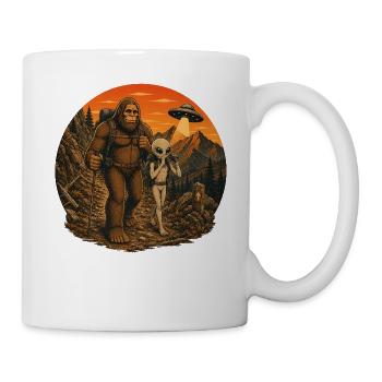 Bigfoot Alien Wandern - Tasse - Weiß - Rechts