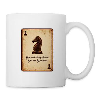 Schach Motivation Springer Strategie Erfolg Spruch - Tasse - Weiß - Rechts