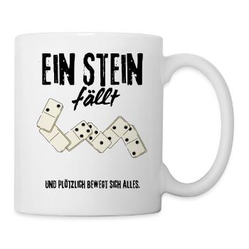 Domino Effekt Dominosteine Spiel Strategie Retro - Tasse - Weiß - Rechts