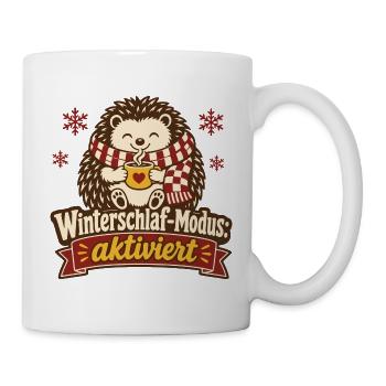 Igel Winterschlaf Modus Gemütlich Winter - Tasse - Weiß - Rechts